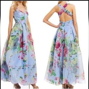 $250 NORDSTROM MARINA Floral Ball Gown WEDDING PROM PAGEANT BRIDES PERI Size 8